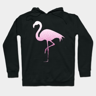 Ombre pink and white swirls doodles flamingo Hoodie